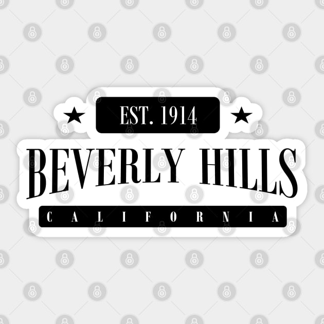 Beverly Hills EST. 1914 (Standard Black) Sticker by MistahWilson